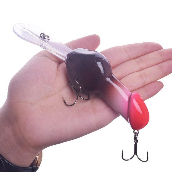 dick shaped fishing lure Cock Deacon Musky Lure Dr.Fish Saltwater Fishing Lure Color:HD Flash Ghost Minnow